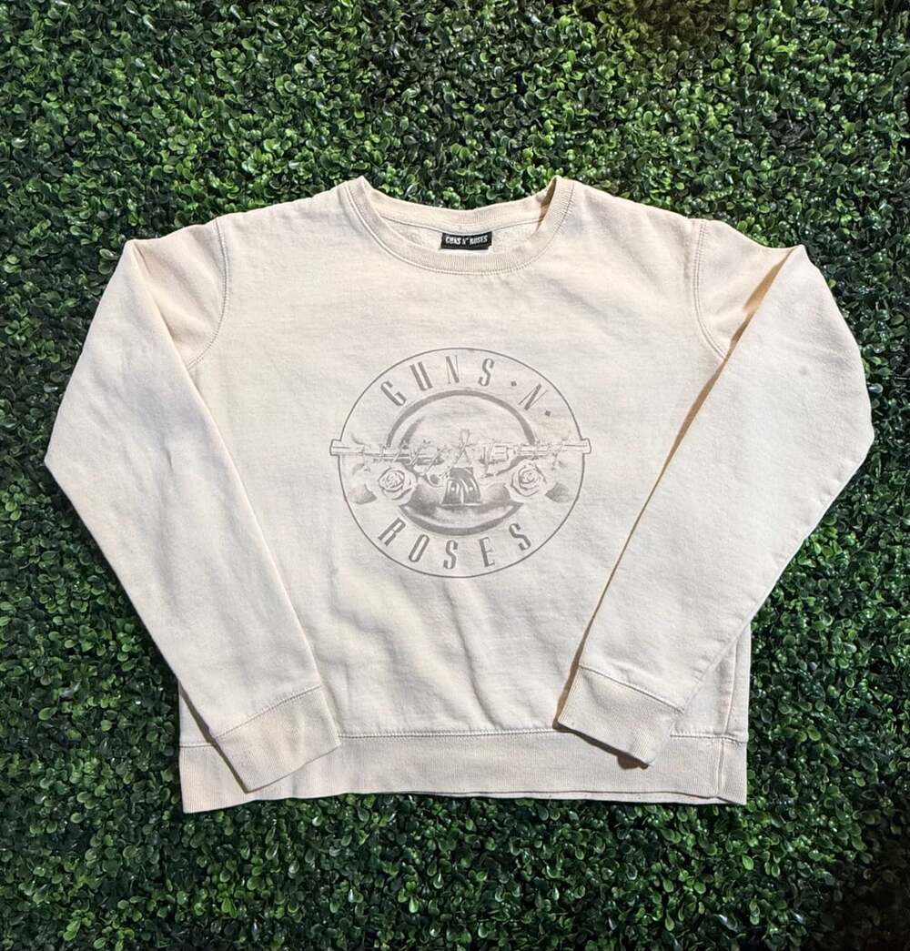 Guns N' Roses Crewneck Sweatshirt Cream Graphic Band Merch